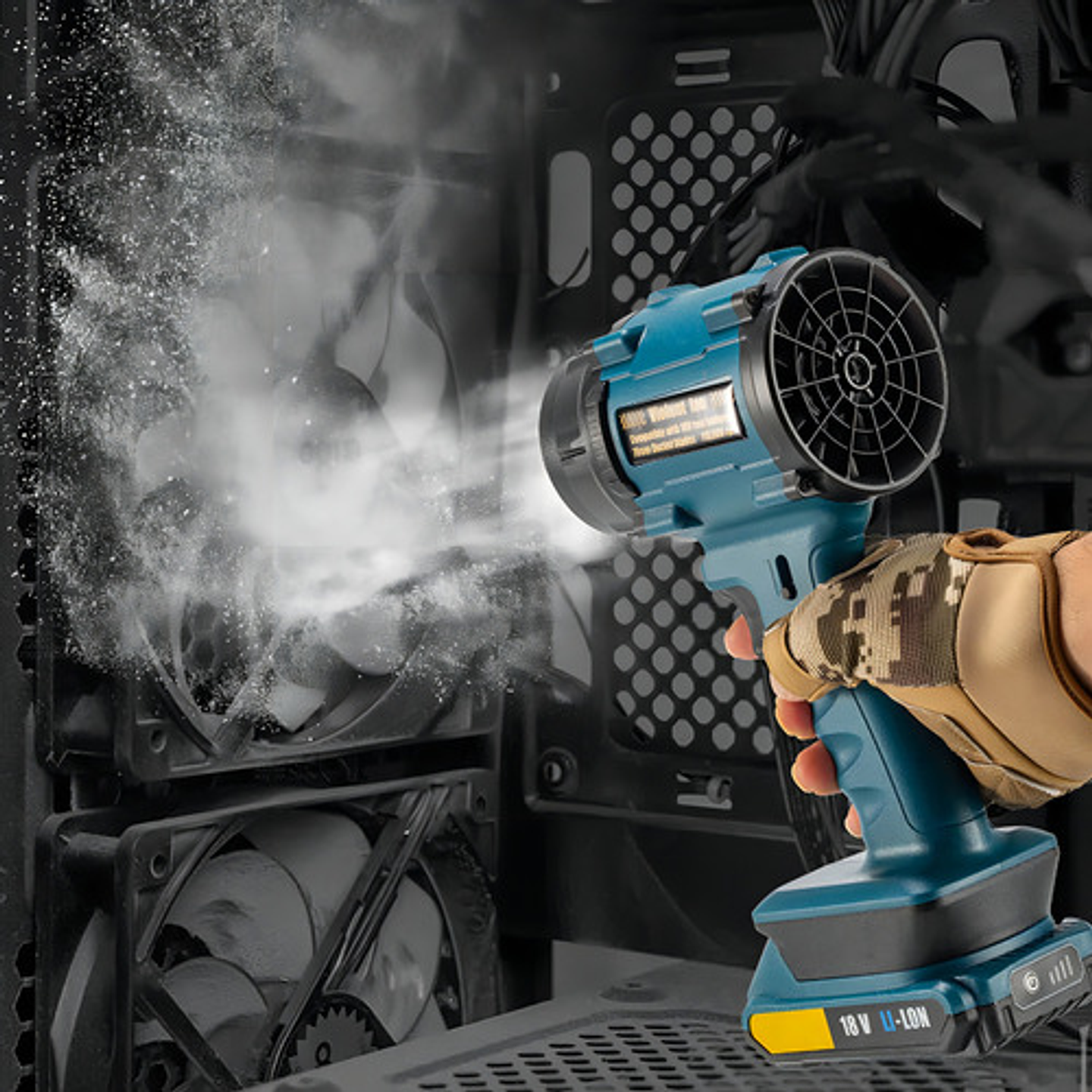 Soplador Aire Eléctrico Turbo Inalámbrico Potente Ajustable Color Azul Petróleo 5