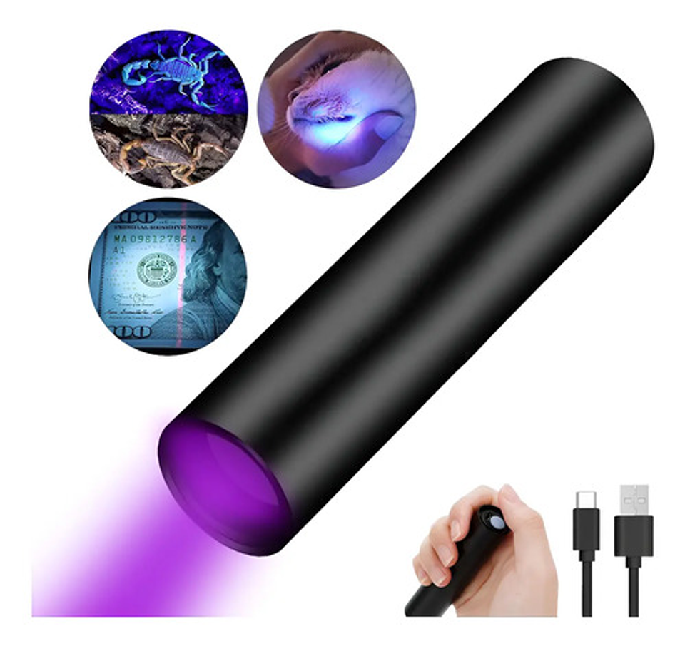 Linterna Uv Recargable Lámpara Ultravioleta  Billetes Falsos 1