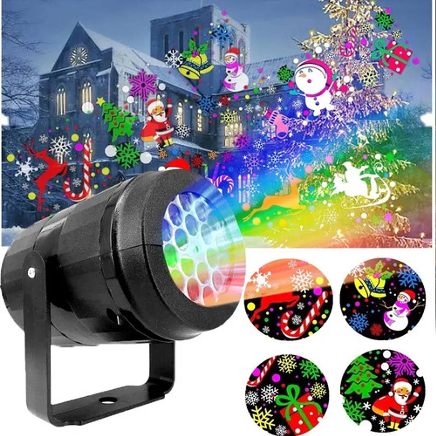 Proyector Luces Navidad Led Multicolor Animado Exterior Interior Thek Colores 2