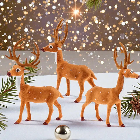 Pack 3 Renos Navideños Decorativos 30cm Realistas Thek
