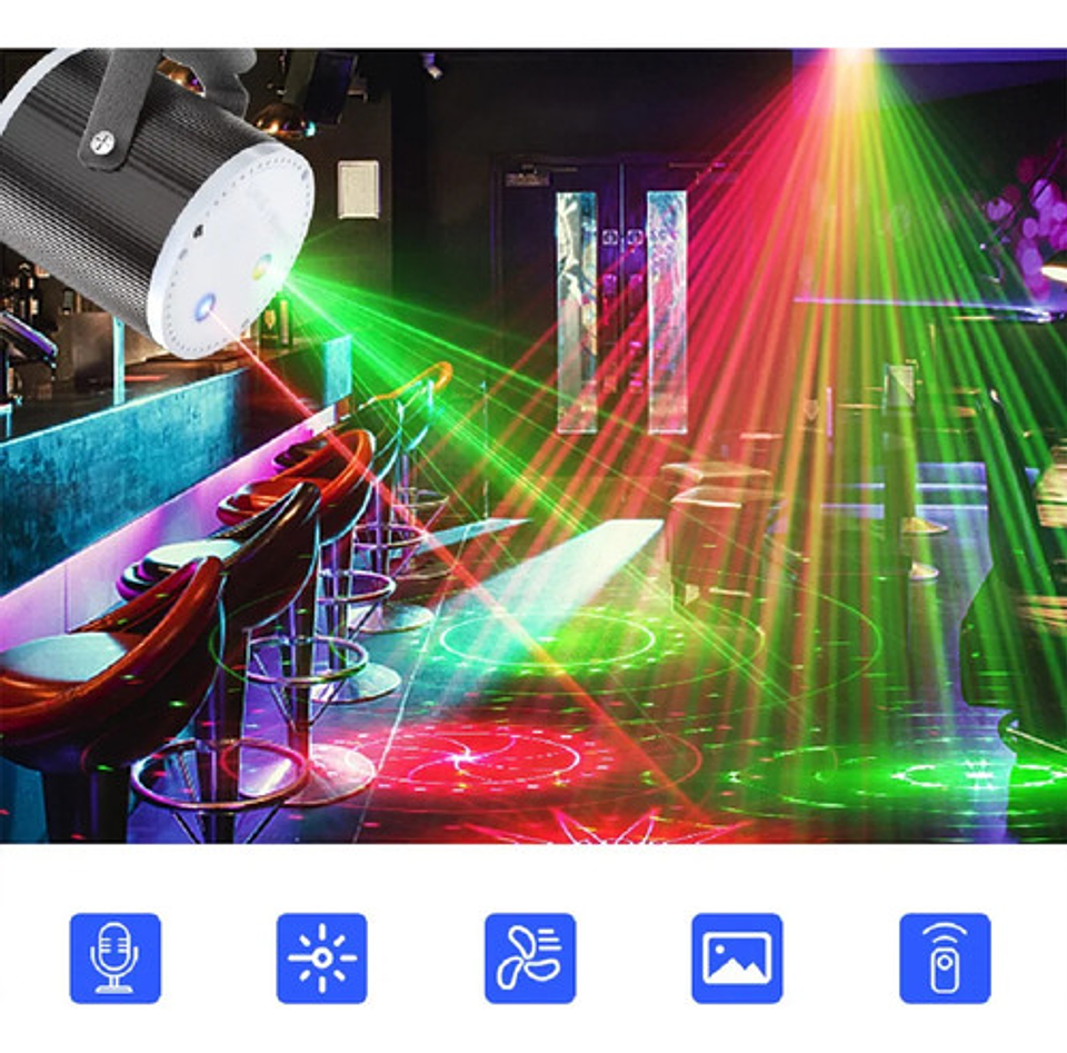 Luz Láser Led Mini Proyector Fiesta Con Control Remoto 4