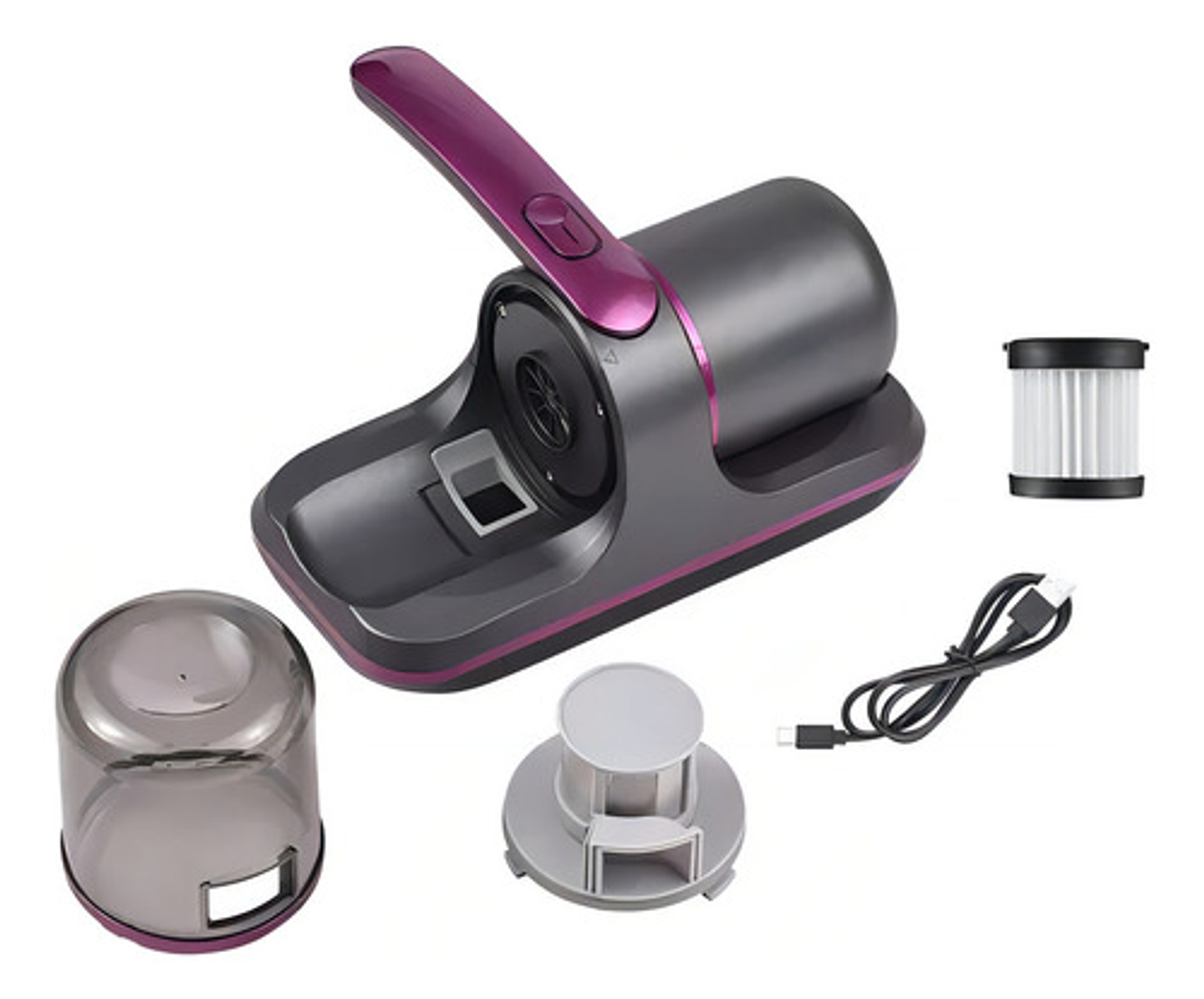 Aspiradora Uv Mata Ácaros Portátil Filtro Hepa Recargable Negro 7