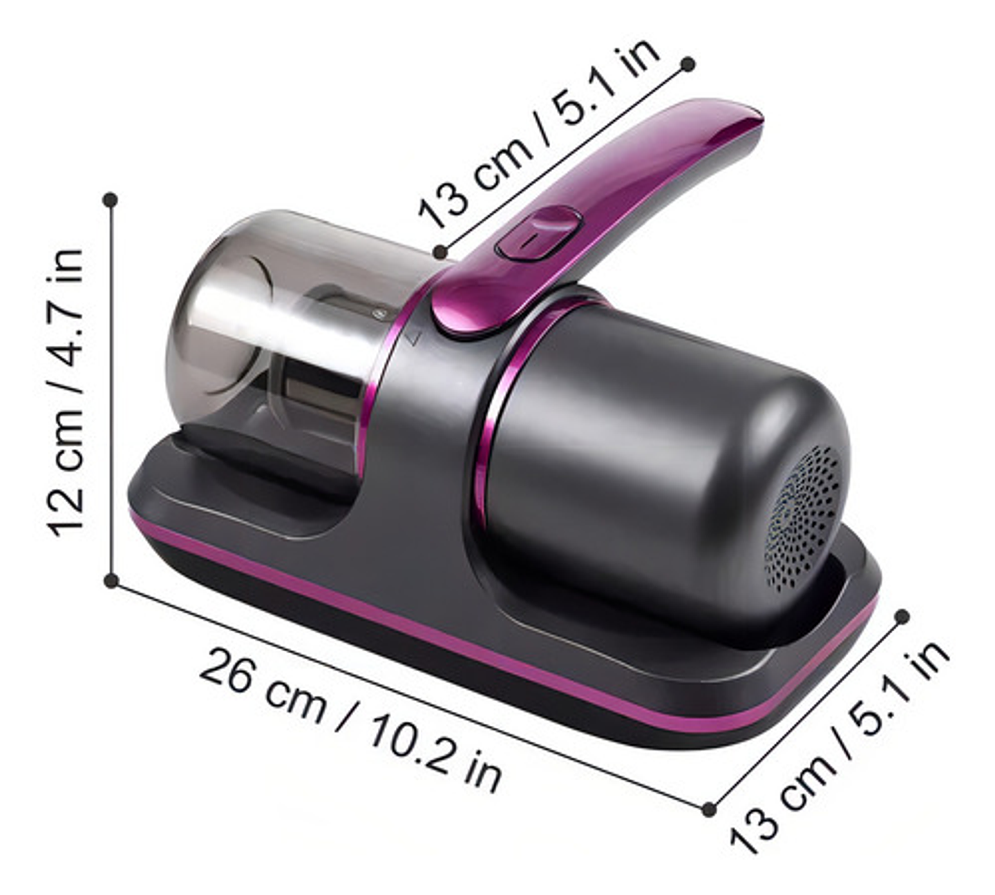 Aspiradora Uv Mata Ácaros Portátil Filtro Hepa Recargable Negro 8