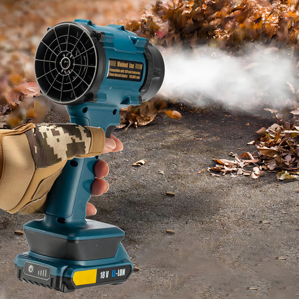 Soplador Aire Eléctrico Turbo Inalámbrico Potente Ajustable Color Azul Petróleo 6