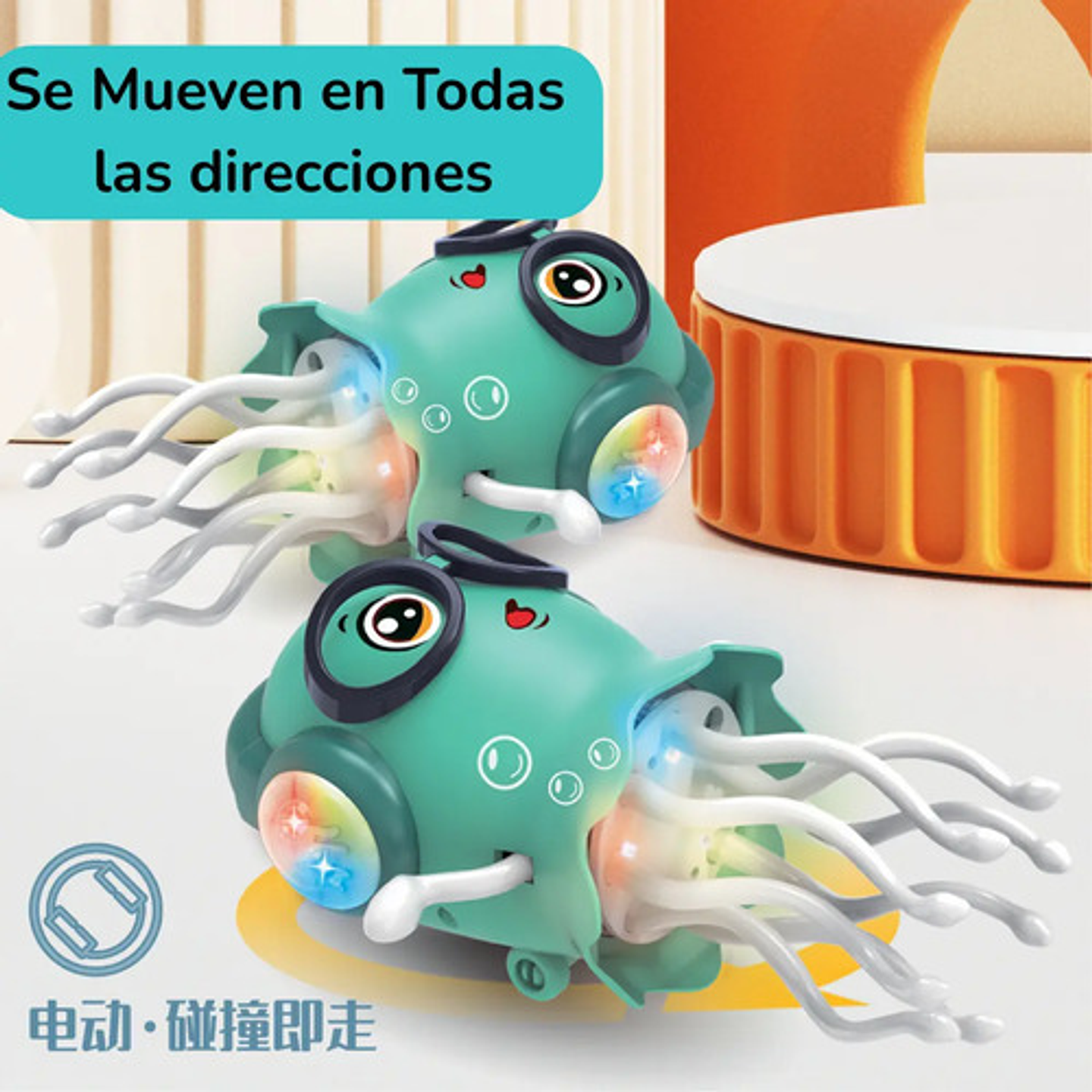 Medusa Sensorial Musical Pulpo Bailarin Juguete Luces Niños 4