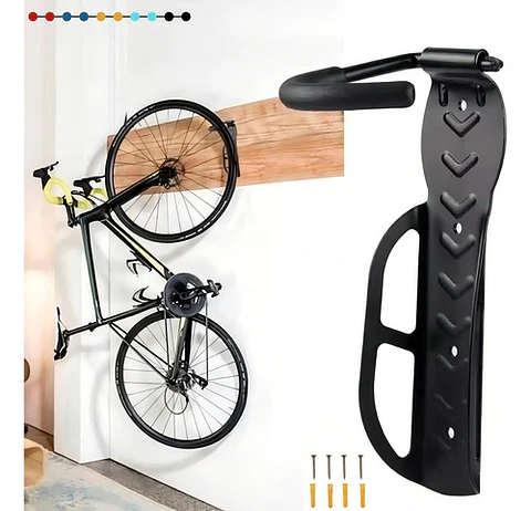 Gancho Bicicleta Resistente Colgar Pared Soporte Color Negro Black