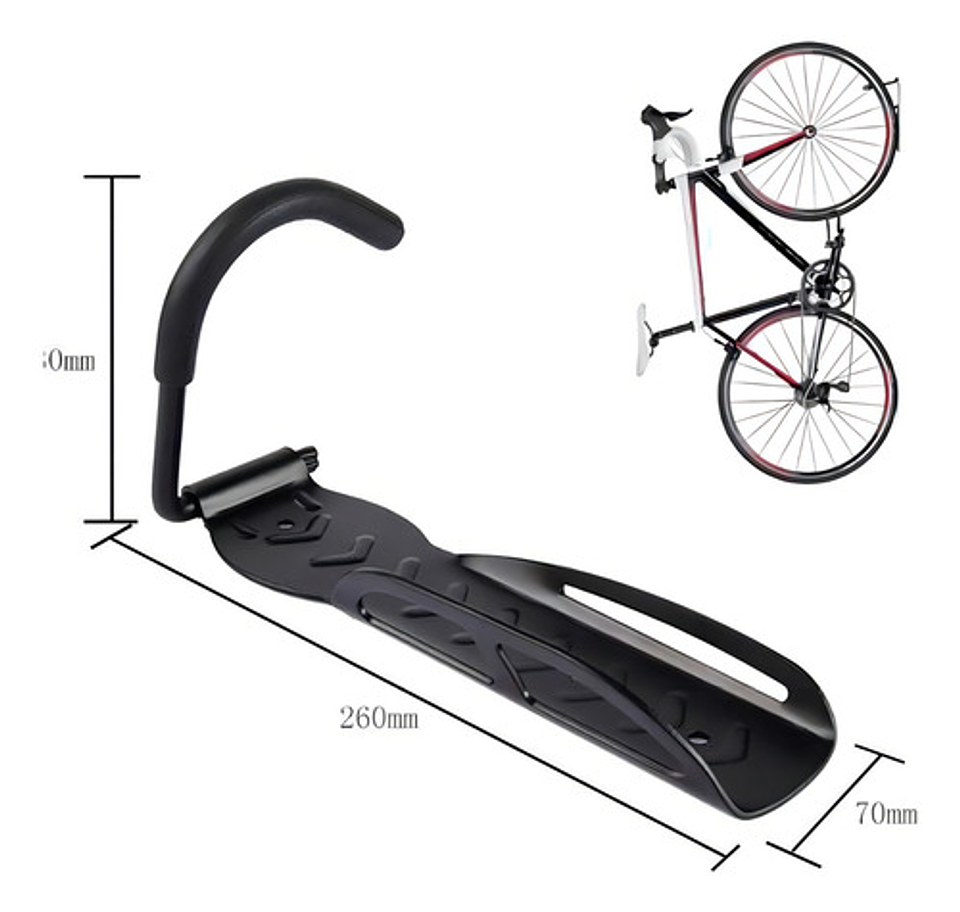 Gancho Bicicleta Resistente Colgar Pared Soporte Color Negro Black 3