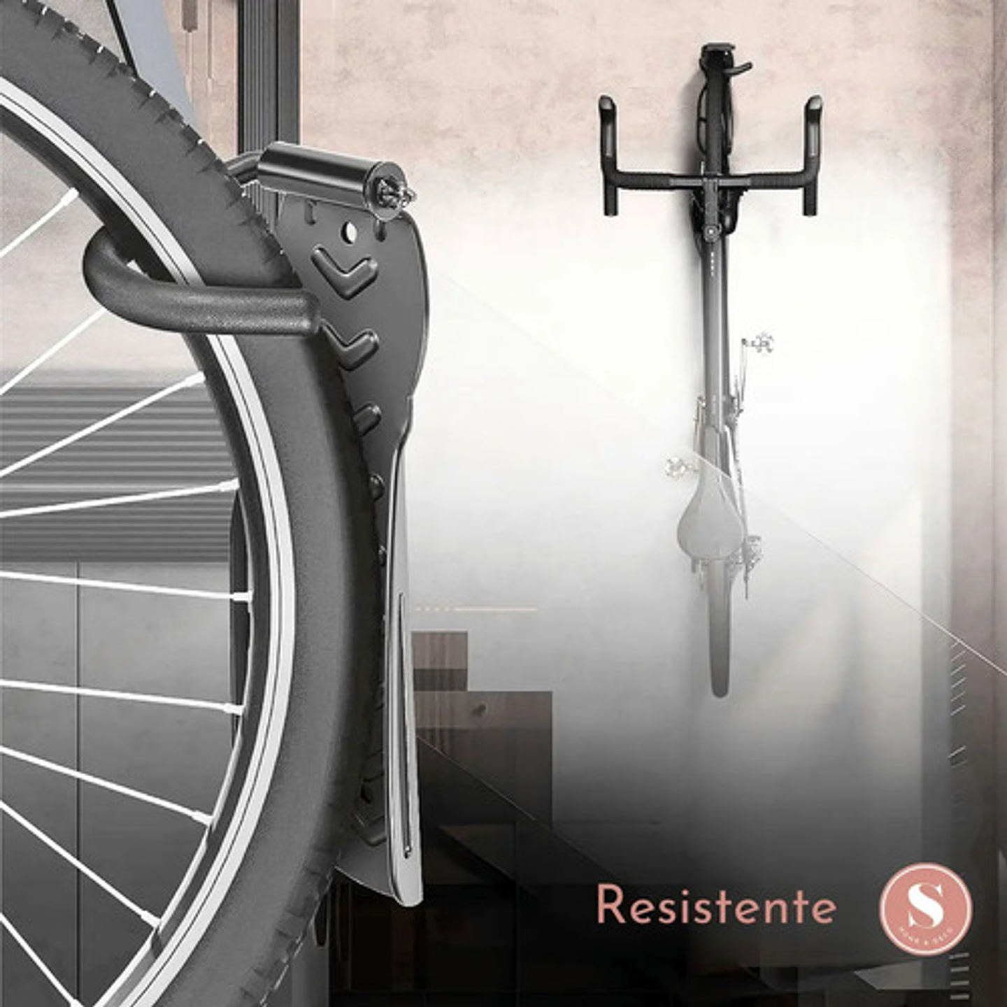 Gancho Bicicleta Resistente Colgar Pared Soporte Color Negro Black 11