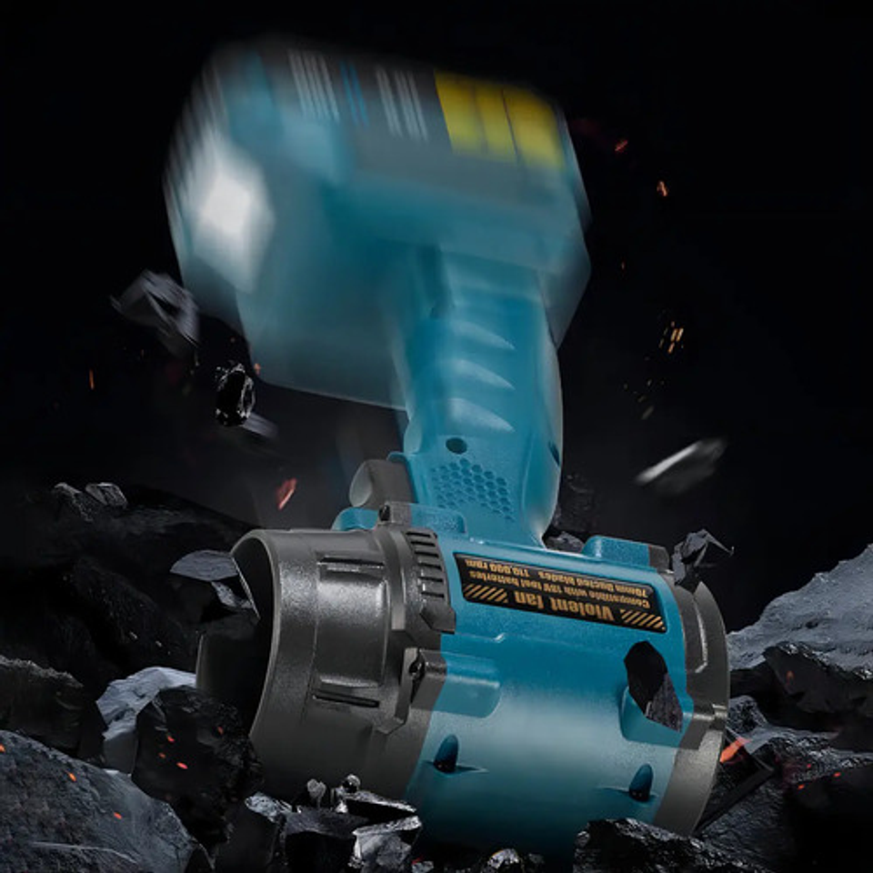 Soplador Aire Eléctrico Turbo Inalámbrico Potente Ajustable Color Azul Petróleo 4