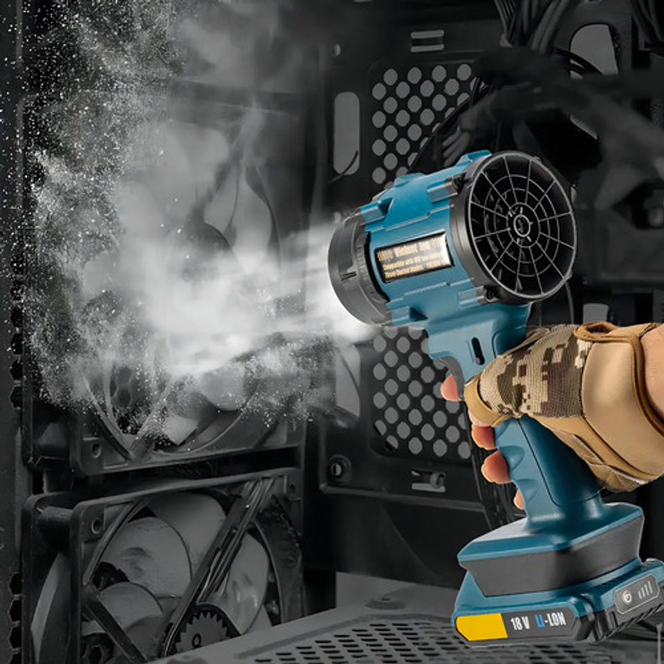 Soplador Aire Eléctrico Turbo Inalámbrico Potente Ajustable Color Azul Petróleo 5