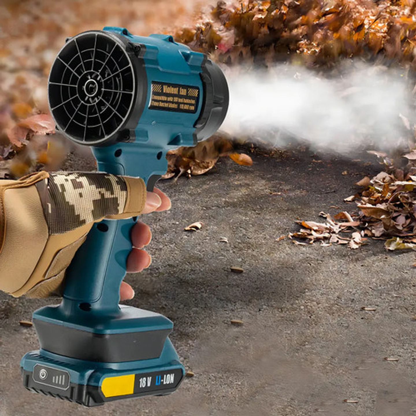 Soplador Aire Eléctrico Turbo Inalámbrico Potente Ajustable Color Azul Petróleo 6