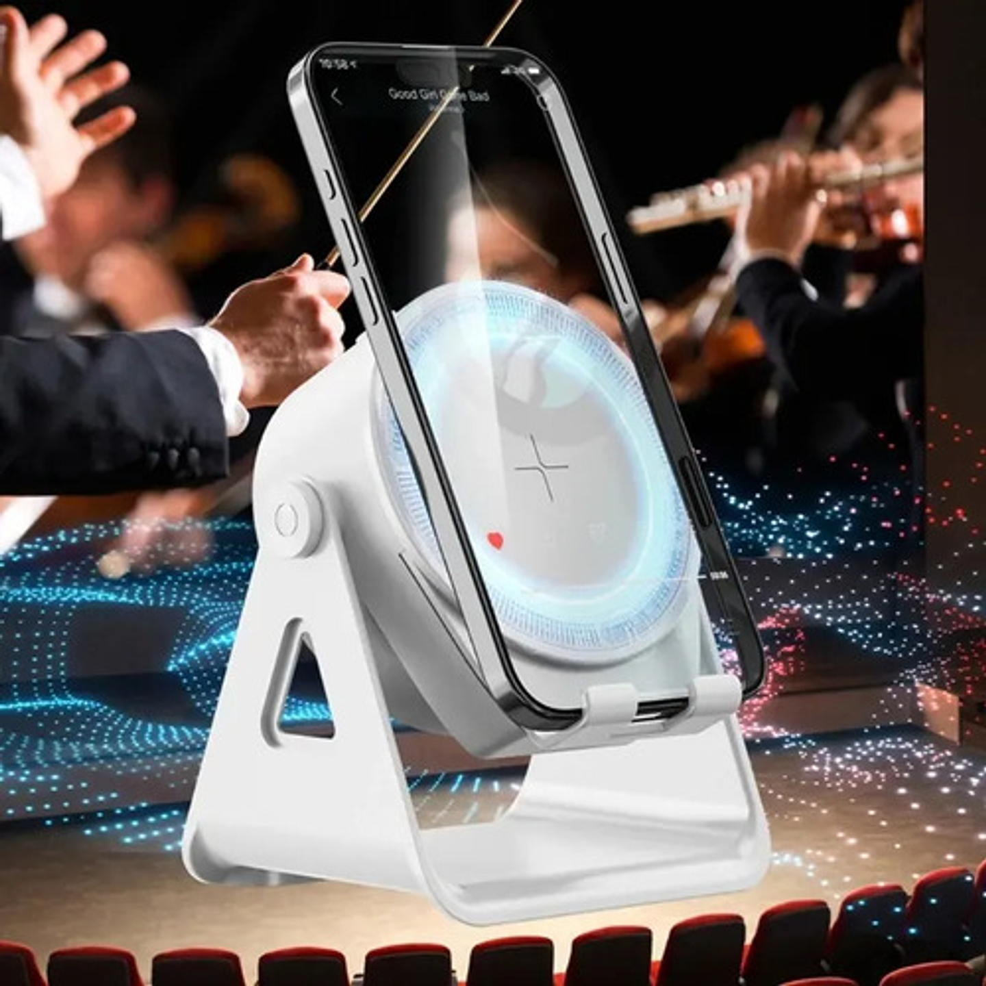 Parlante De Inducción 3 En 1 Soporte Teléfono 360° Rgb Thek 9