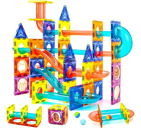 Pista De Bolitas Juego De Encaje Y Bloques Magnéticos 105pcs
