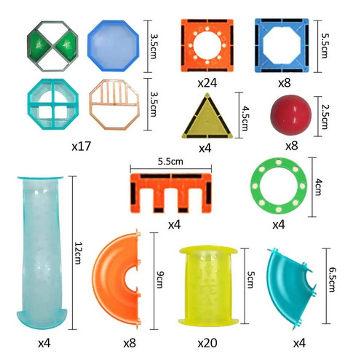 Pista De Bolitas Juego De Encaje Y Bloques Magnéticos 105pcs 3