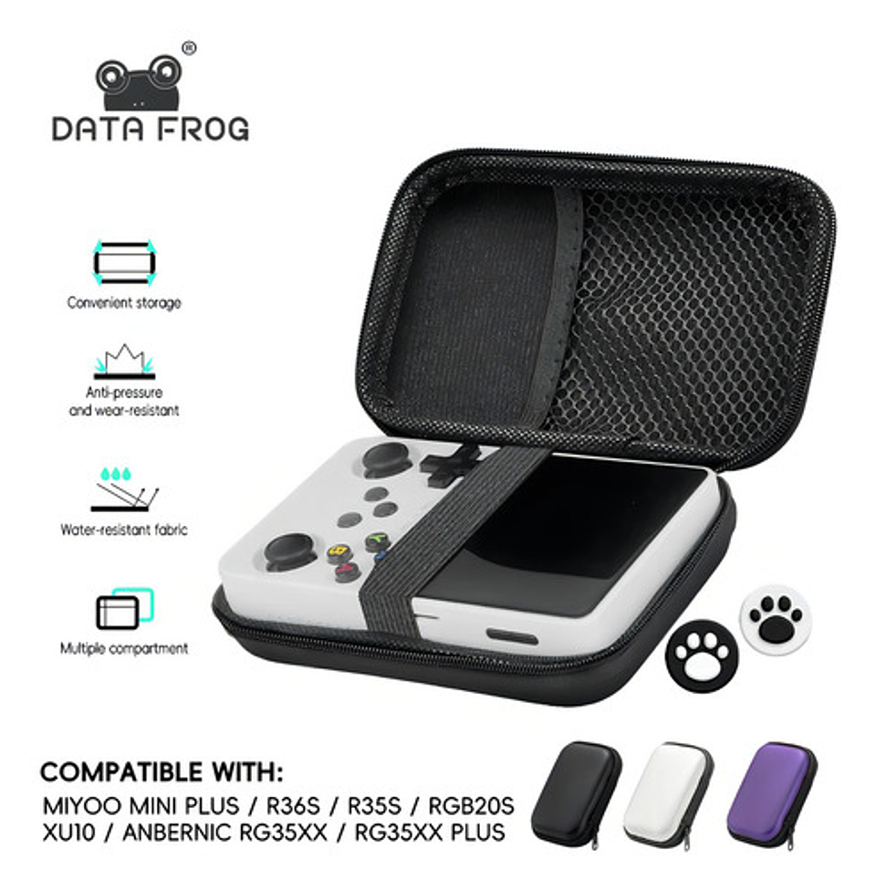 Funda Protectora Retro Ata Frog Negro Thek R36s Rg35xx Eva Resistente 5