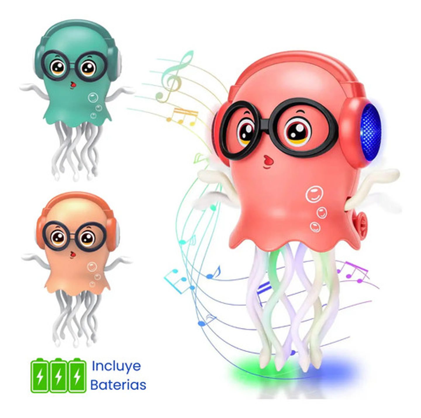 Medusa Sensorial Musical Pulpo Bailarin Juguete Luces Niños 2