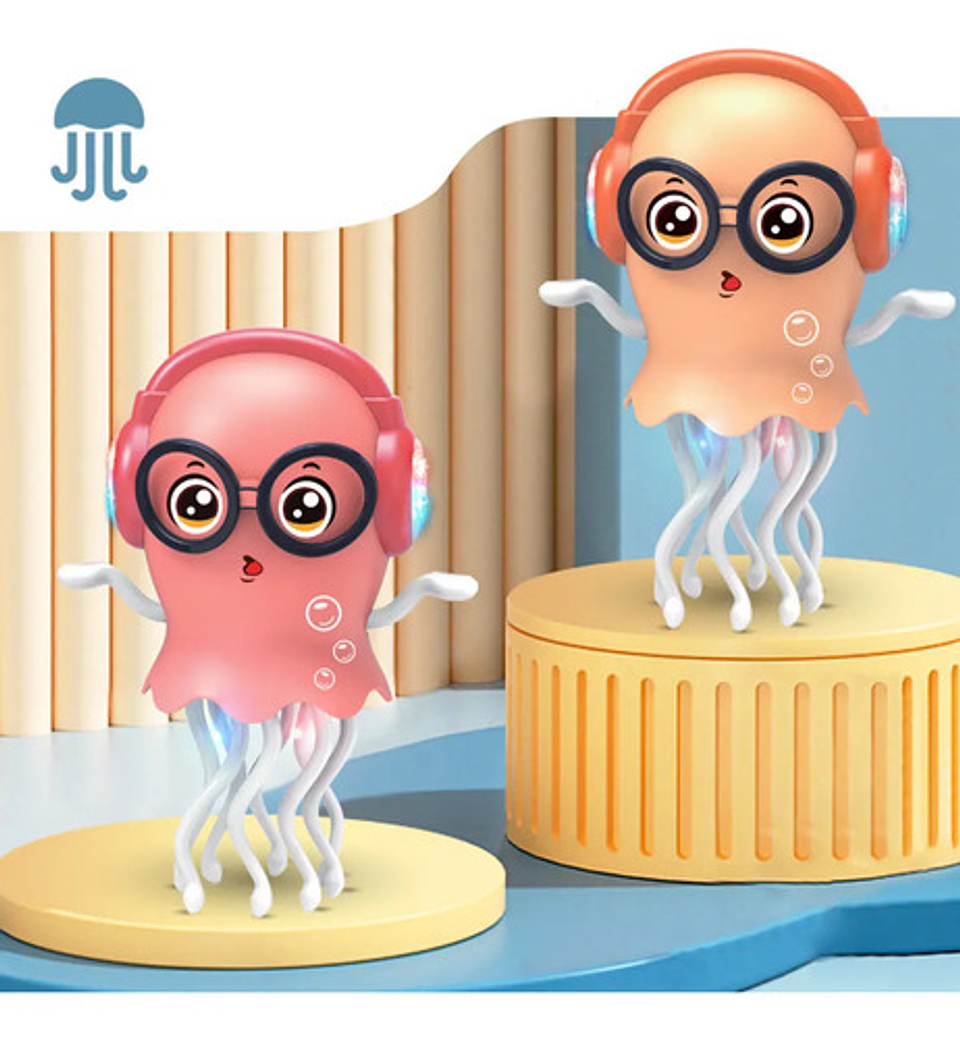 Medusa Sensorial Musical Pulpo Bailarin Juguete Luces Niños 4