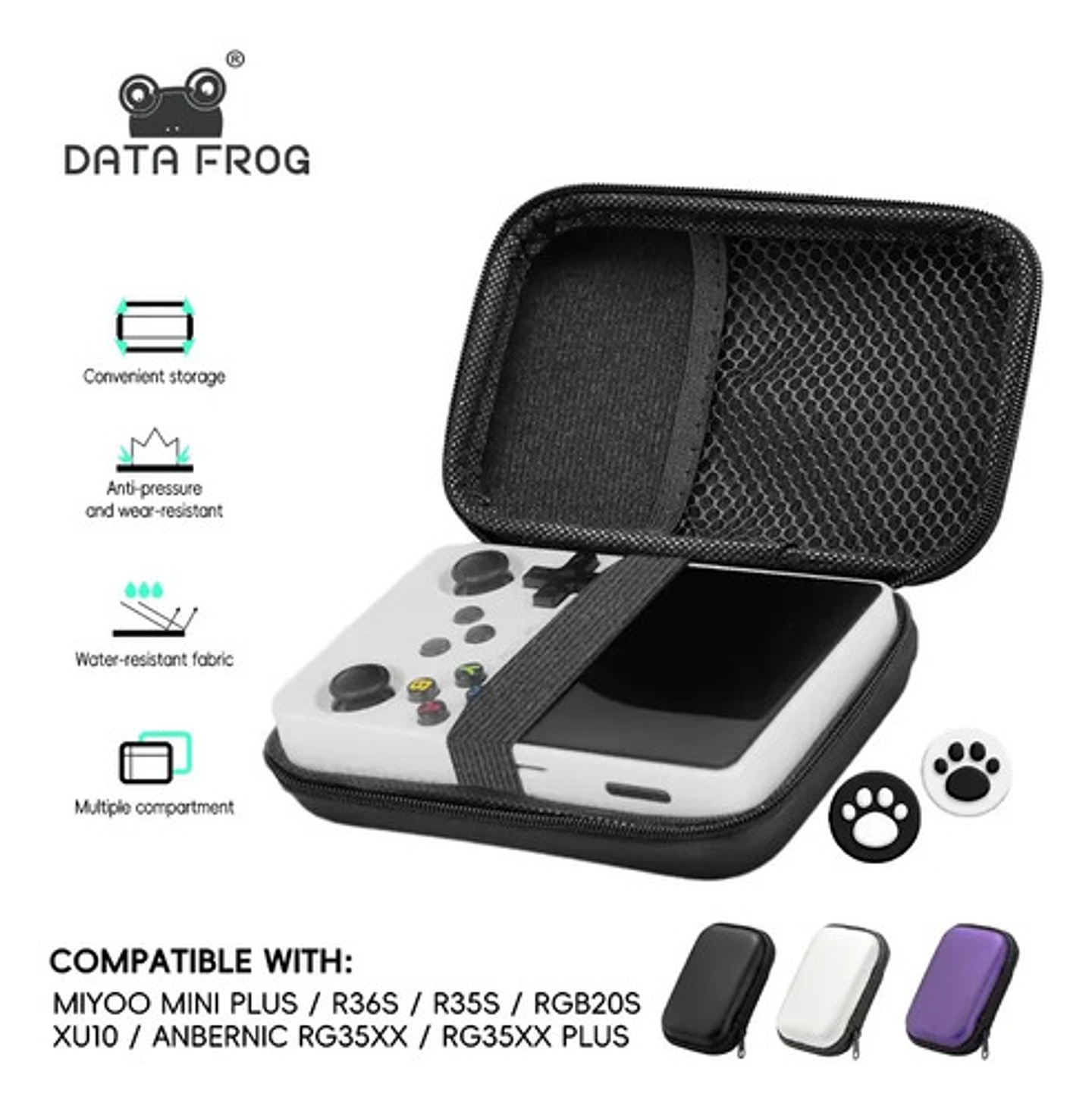 Funda Protectora Retro Ata Frog Negro Thek R36s Rg35xx Eva Resistente 6