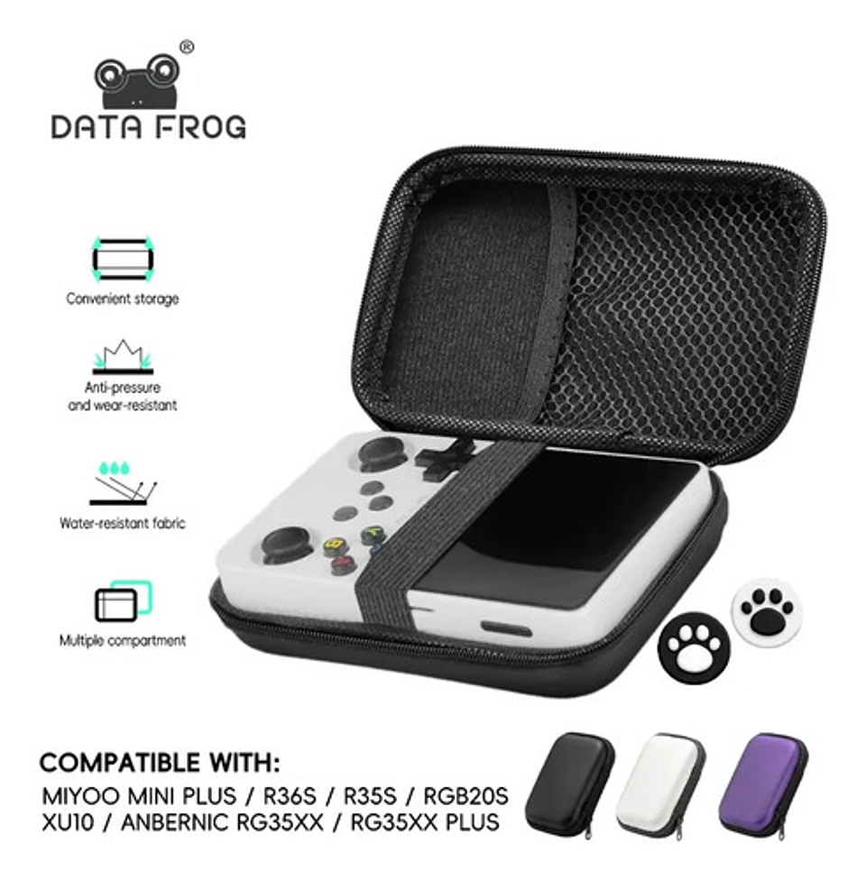 Funda Protectora Retro Ata Frog Negro Thek R36s Rg35xx Eva Resistente 6