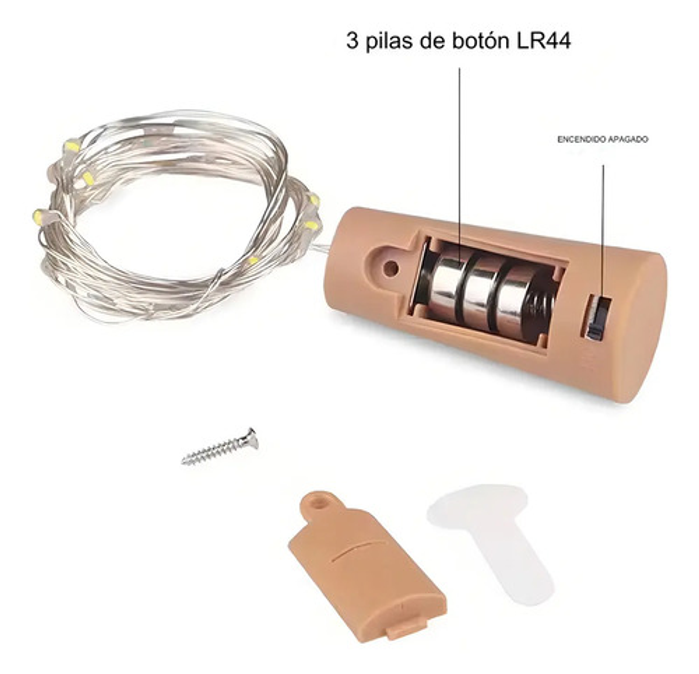 Pack 10 Luces Corcho Hada Alambre Micro Luz Led Calido 6