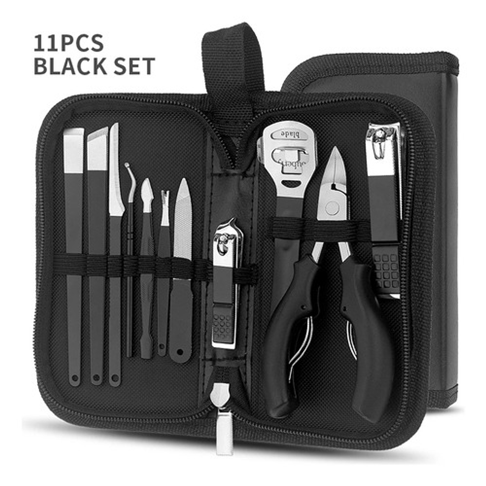 Set Profesional Manicure Pedicure 11 Piezas Estuche Negro 6