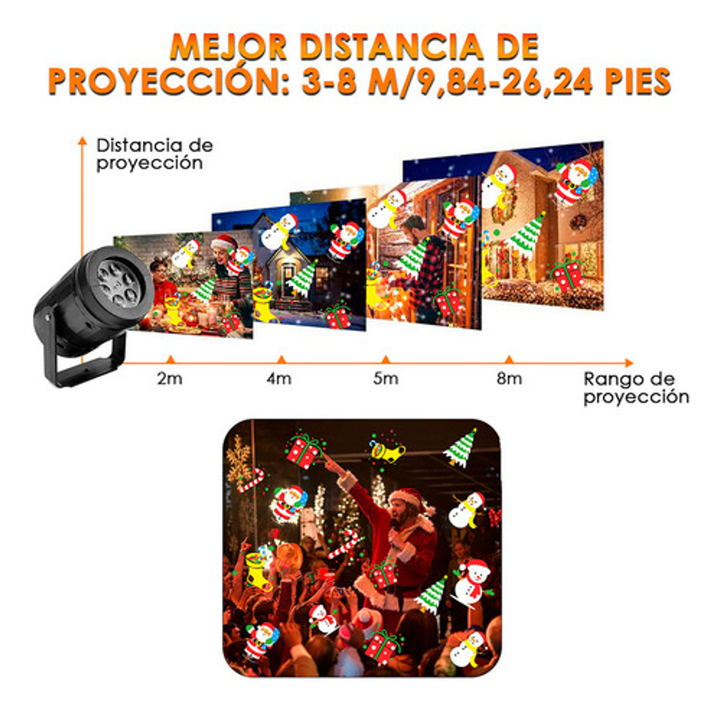 Proyector Led Multicolor Navidad Thek Para Interior Y Exterior Bajo Techo 6