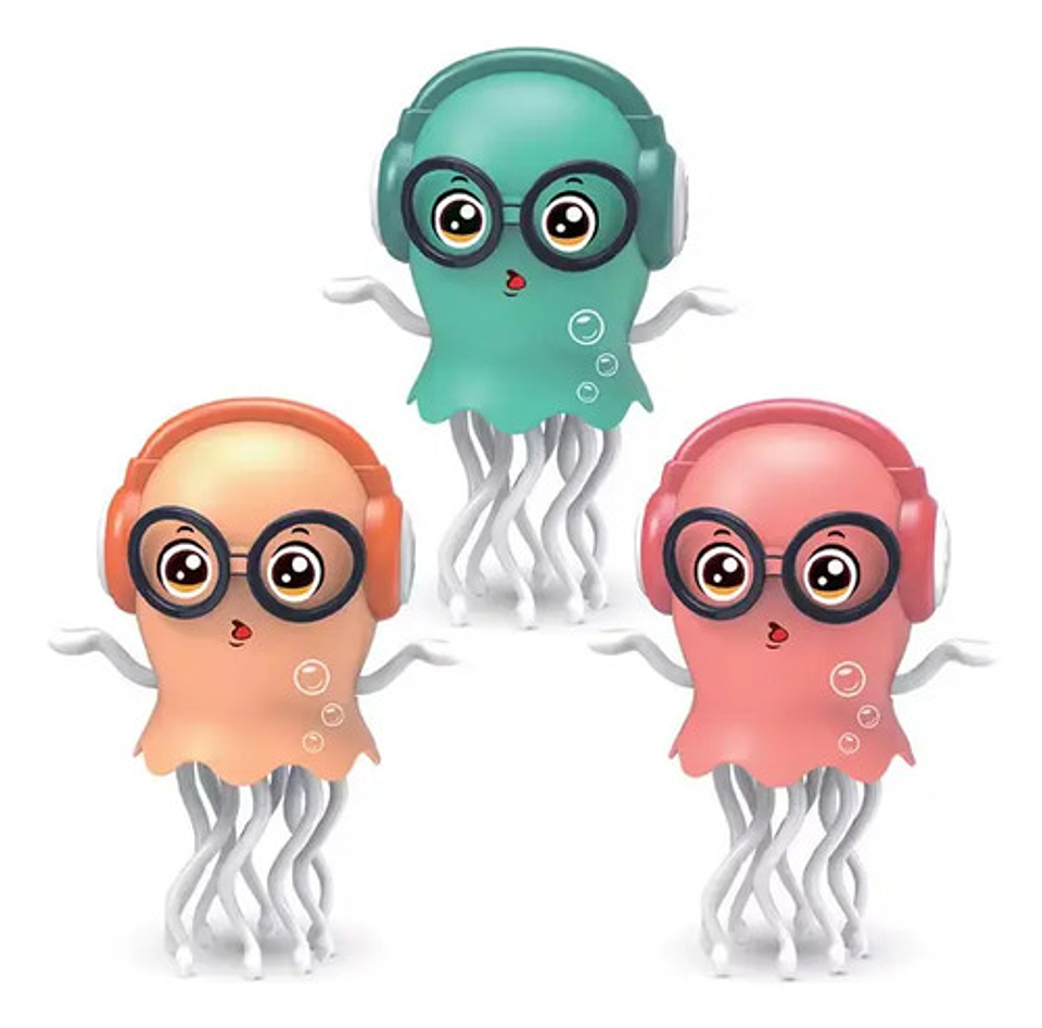 Medusa Sensorial Musical Pulpo Bailarin Juguete Luces Niños 3