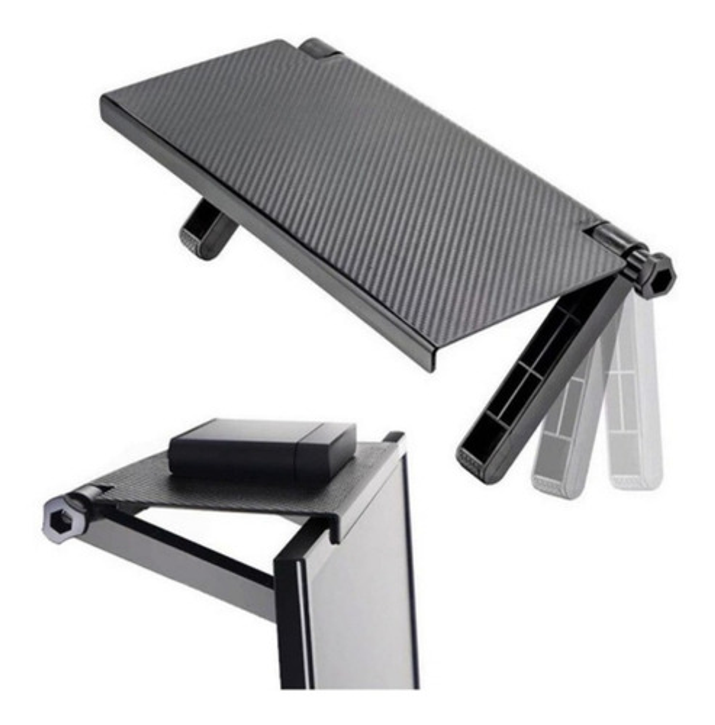 Repisa Estante Soporte Sobre Pantalla Tv Ajustable Plegable Color Negro 1
