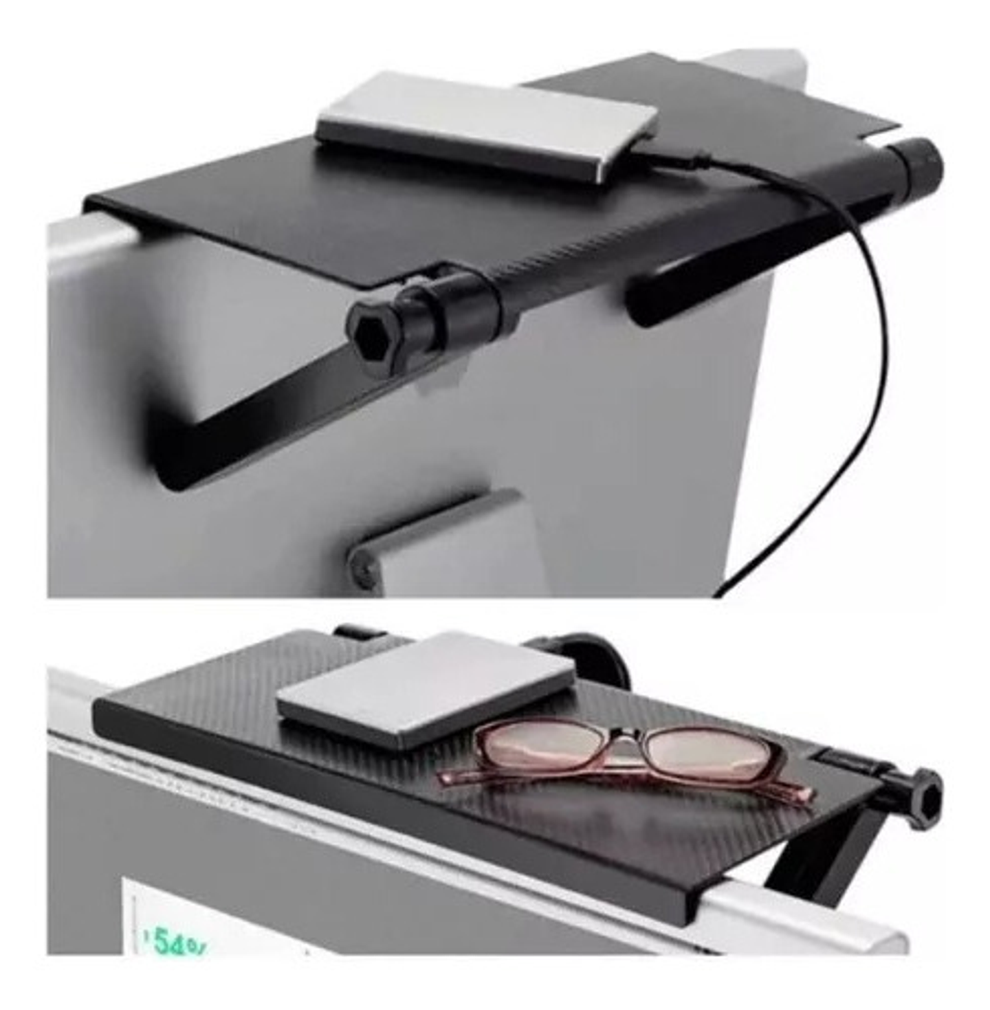 Repisa Estante Soporte Sobre Pantalla Tv Ajustable Plegable Color Negro 9