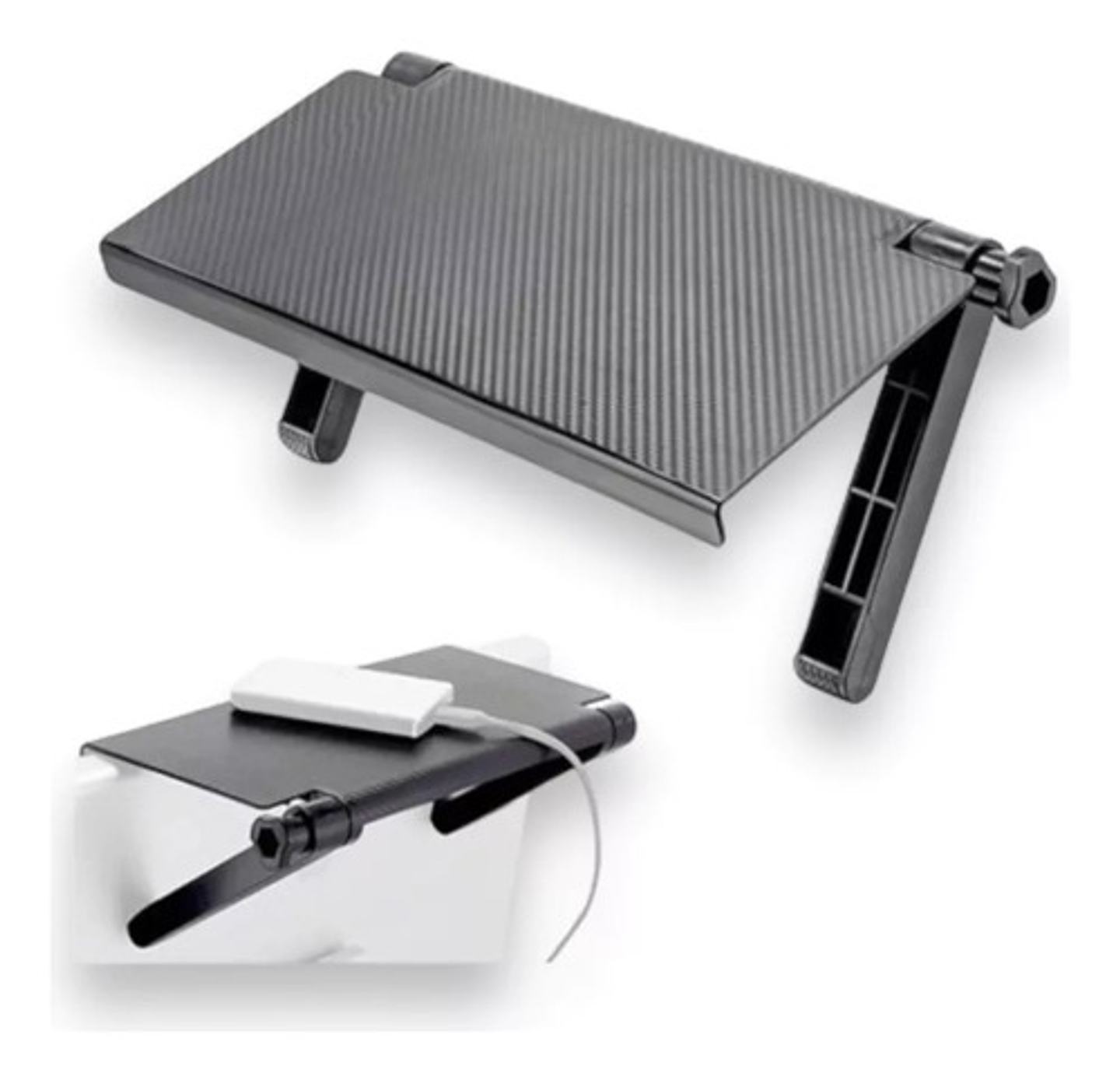 Repisa Estante Soporte Sobre Pantalla Tv Ajustable Plegable Color Negro 12