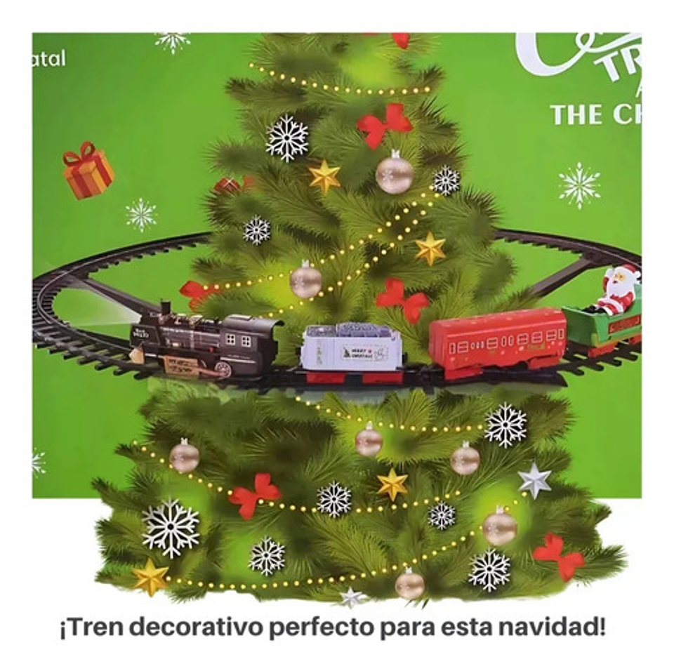 Tren Navideño Para Árbol Giratorio Con Luces Y Sonido Thek 4