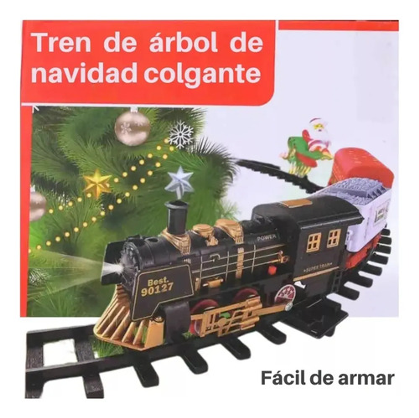 Tren Navideño Para Árbol Giratorio Con Luces Y Sonido Thek 6