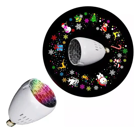 Foco Proyector Navideño Led E27 Con Efectos Coloridos