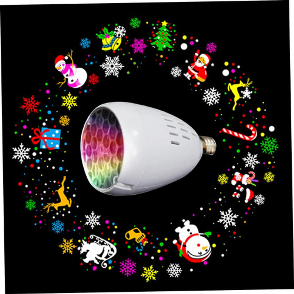 Foco Proyector Navideño Led E27 Con Efectos Coloridos 6