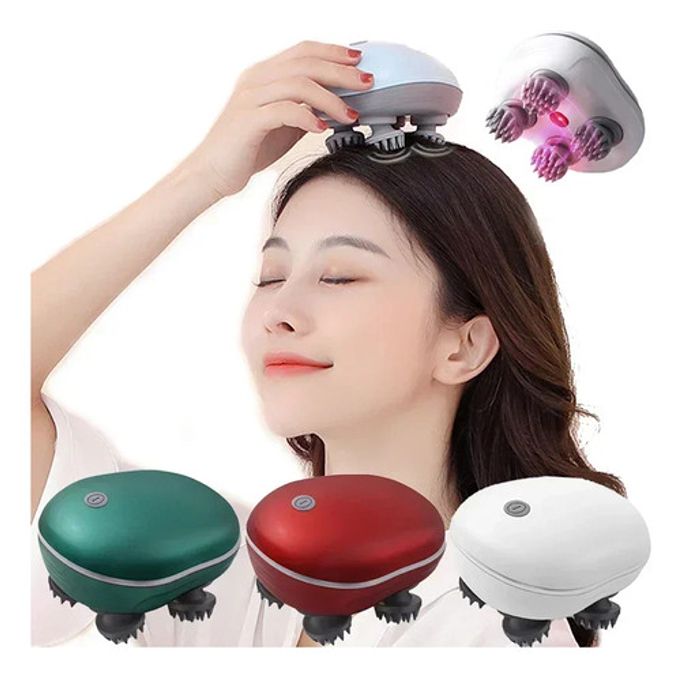 Masajeador Eléctrico Multifunción Cabeza Y Cuerpo Recargable Blanco 1