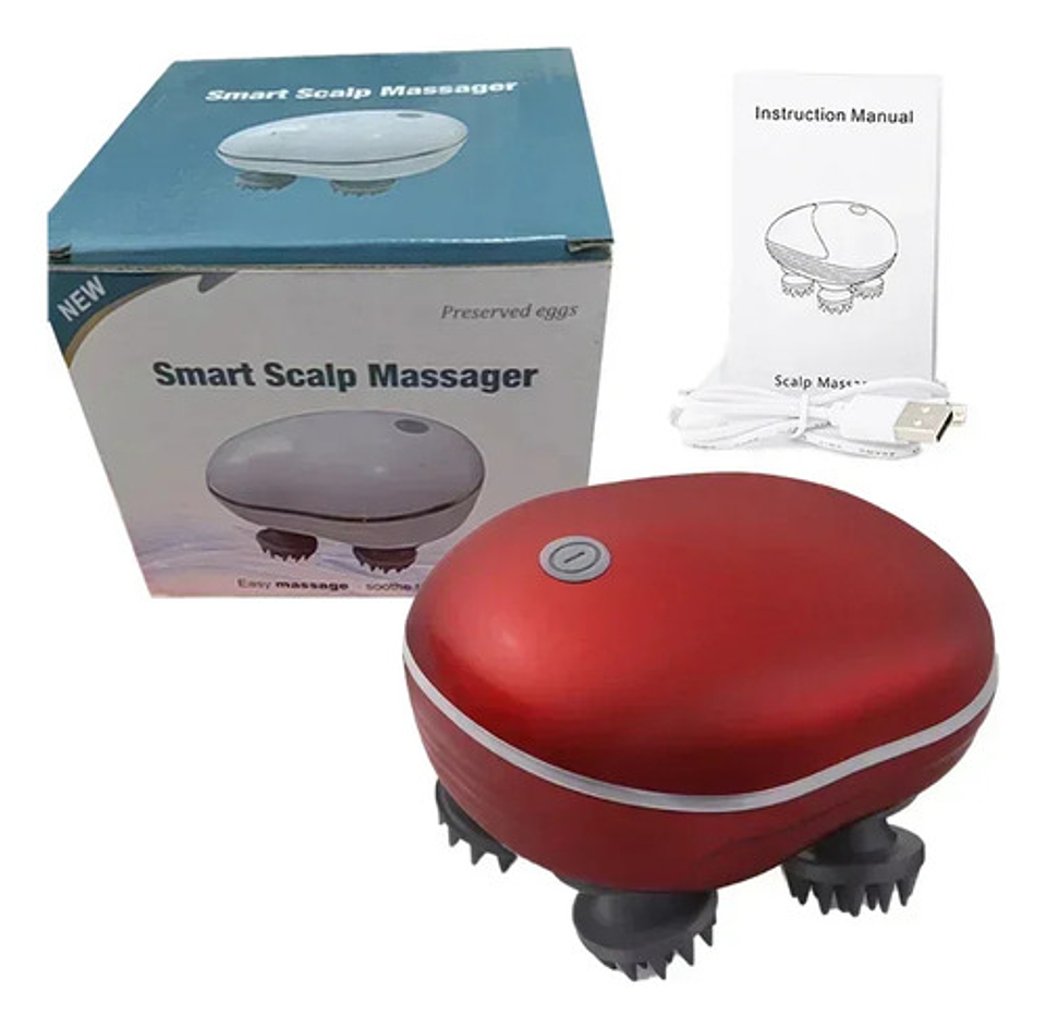 Masajeador Eléctrico Multifunción Cabeza Y Cuerpo Recargable Blanco 6