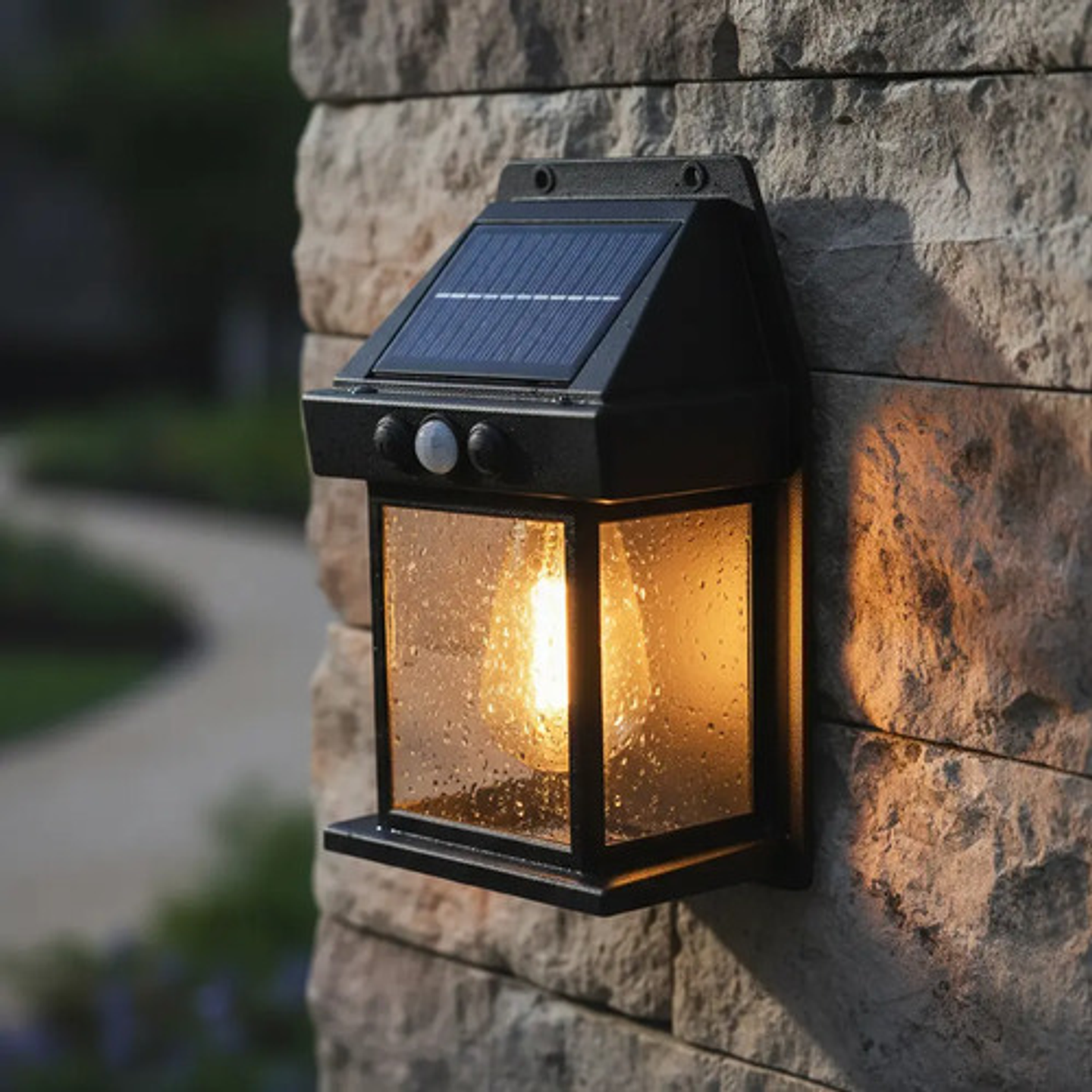 Pack X4 Apliques Solares Vintage Exterior Con Sensor Pir 5