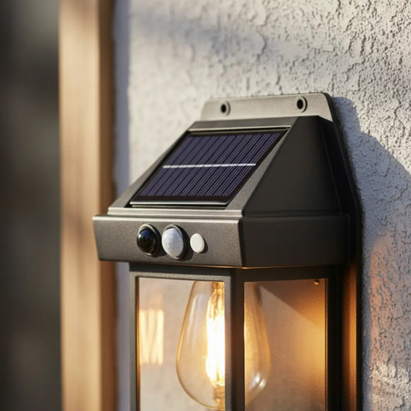 Pack X4 Apliques Solares Vintage Exterior Con Sensor Pir 6