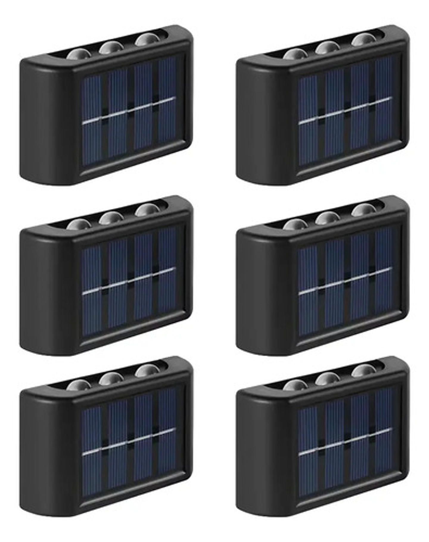 Pack X6 Aplique Solar Exterior Luz Calida Aplique Muro 1