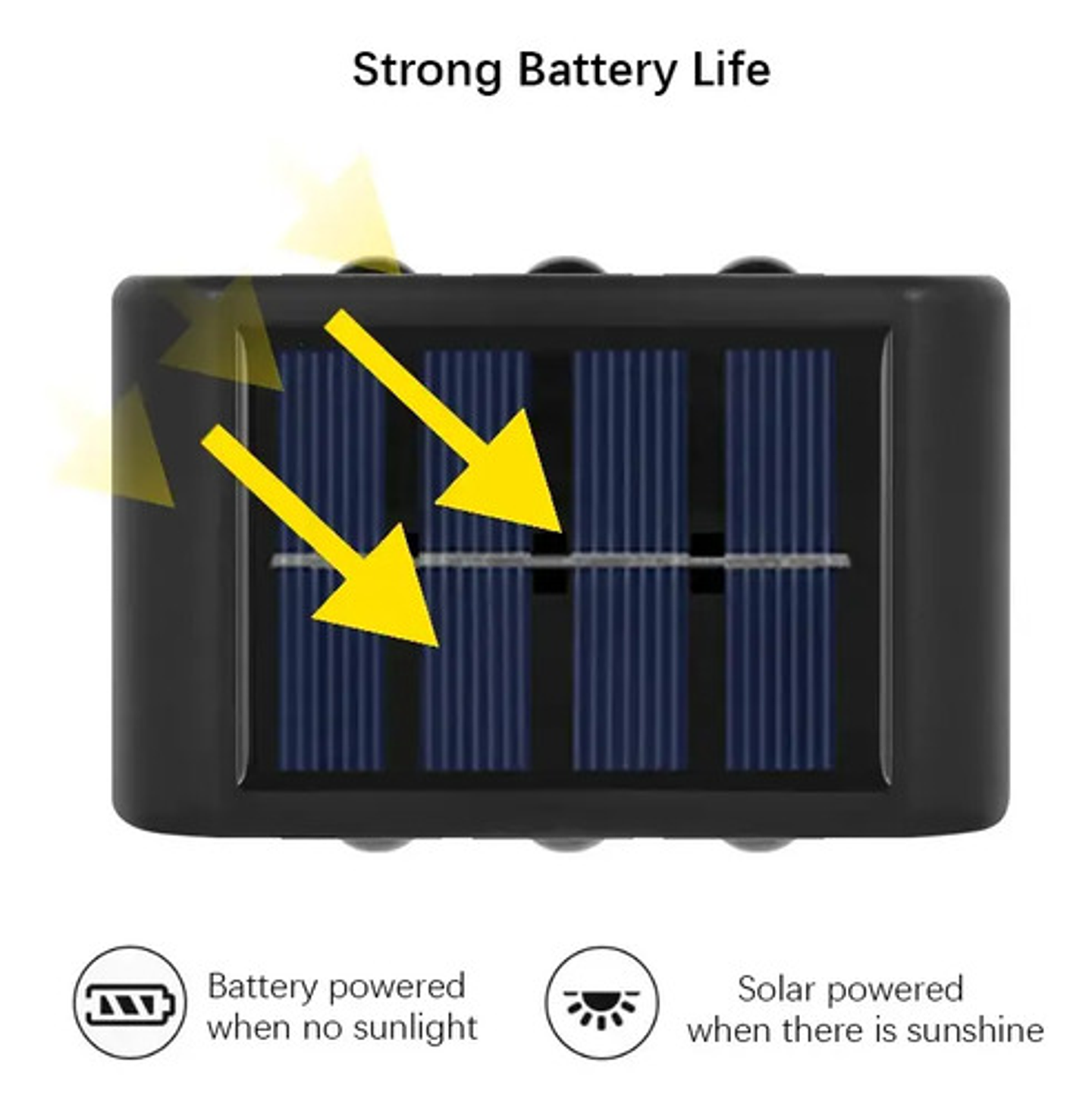 Pack X6 Aplique Solar Exterior Luz Calida Aplique Muro 4