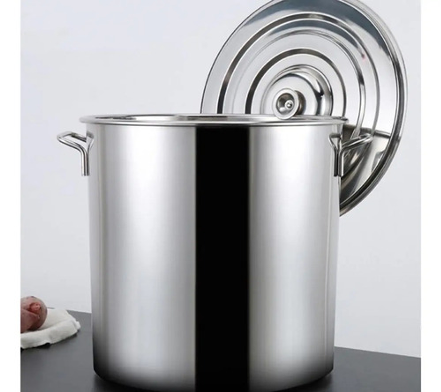 Olla Marmita Acero Inoxidable 50l Con Tapa Reforzada Plateado 3