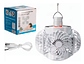 Ventilador Solar 2 En 1 Con Luz Led Plegable Camping Exterio Blanco - Miniatura 1