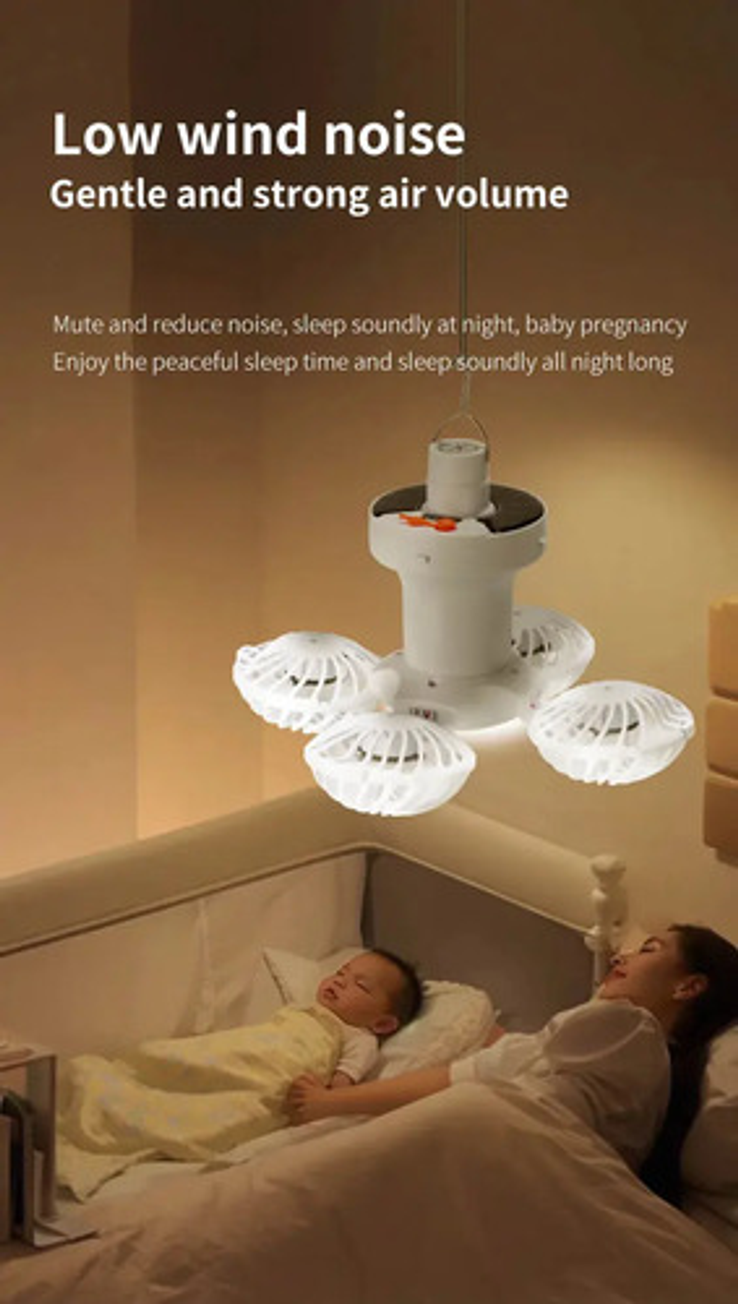 Ventilador Solar 2 En 1 Con Luz Led Plegable Camping Exterio Blanco 3