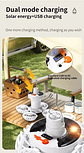 Ventilador Solar 2 En 1 Con Luz Led Plegable Camping Exterio Blanco - Miniatura 6