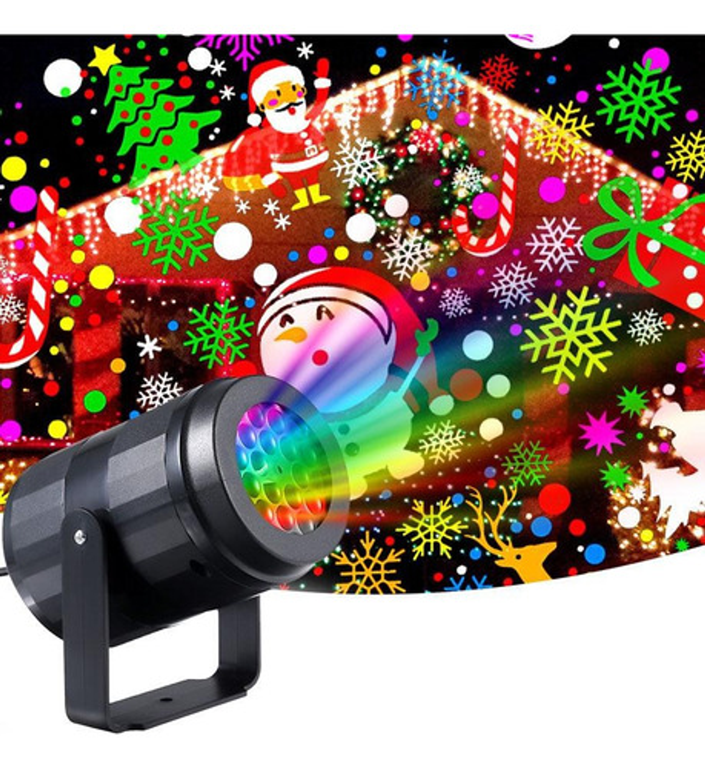 Proyector Luces Navidad Led Multicolor Animado Exterior Interior Thek Colores 3