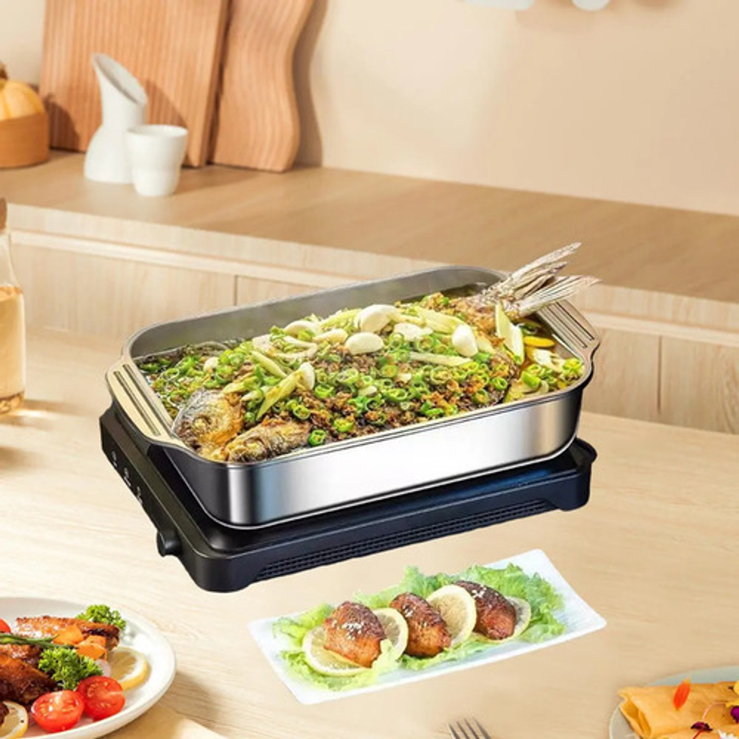 X3 Bandeja Acero Inoxidable Para Asadera 41x24x8 8