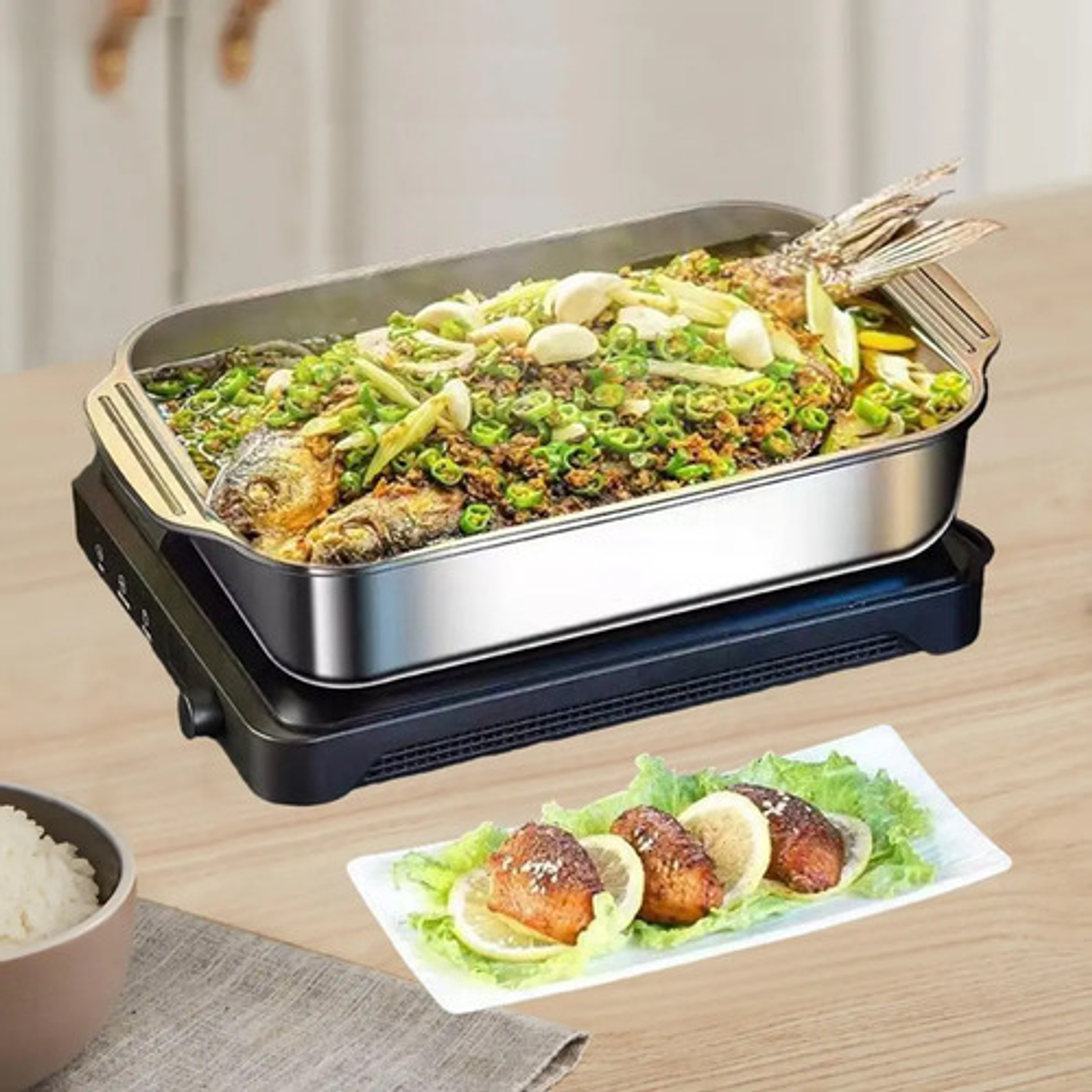 X3 Bandeja Acero Inoxidable Para Asadera 41x24x8 9