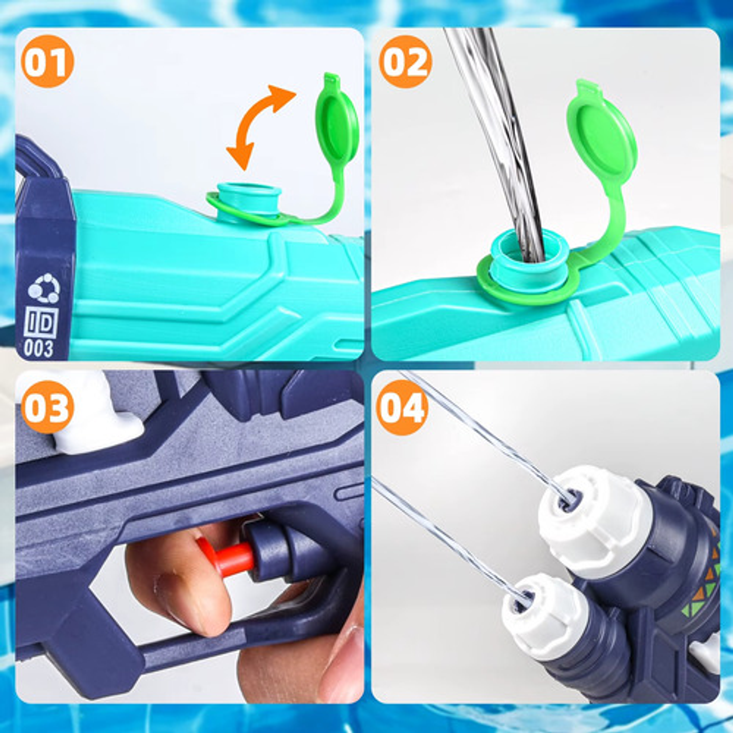 Pistola De Agua Grande 35 Cm Infantil Verano 500 Ml 3