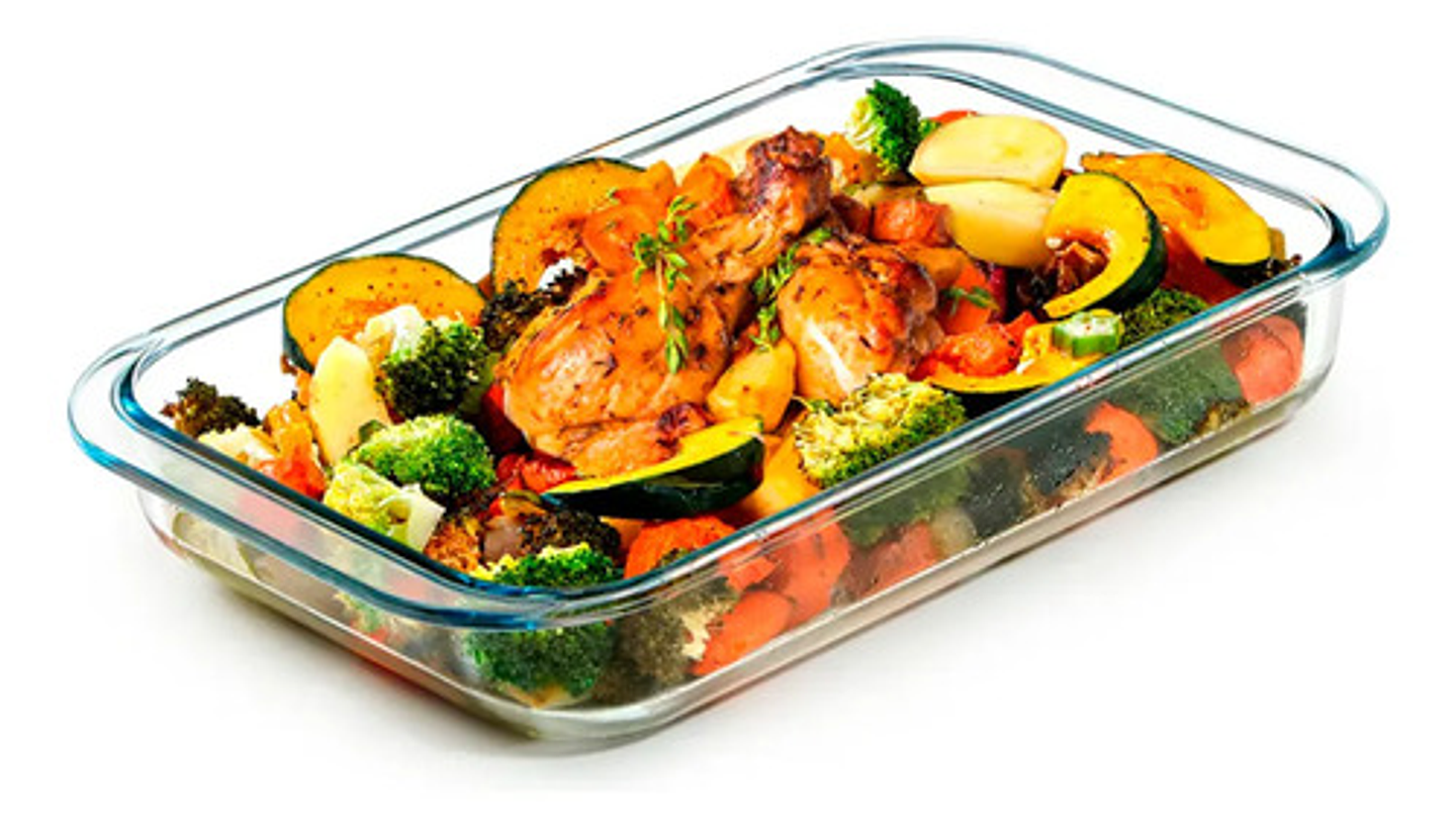 Bandeja Refractario De 1.6l Fuente De Vidrio Para Horno  1