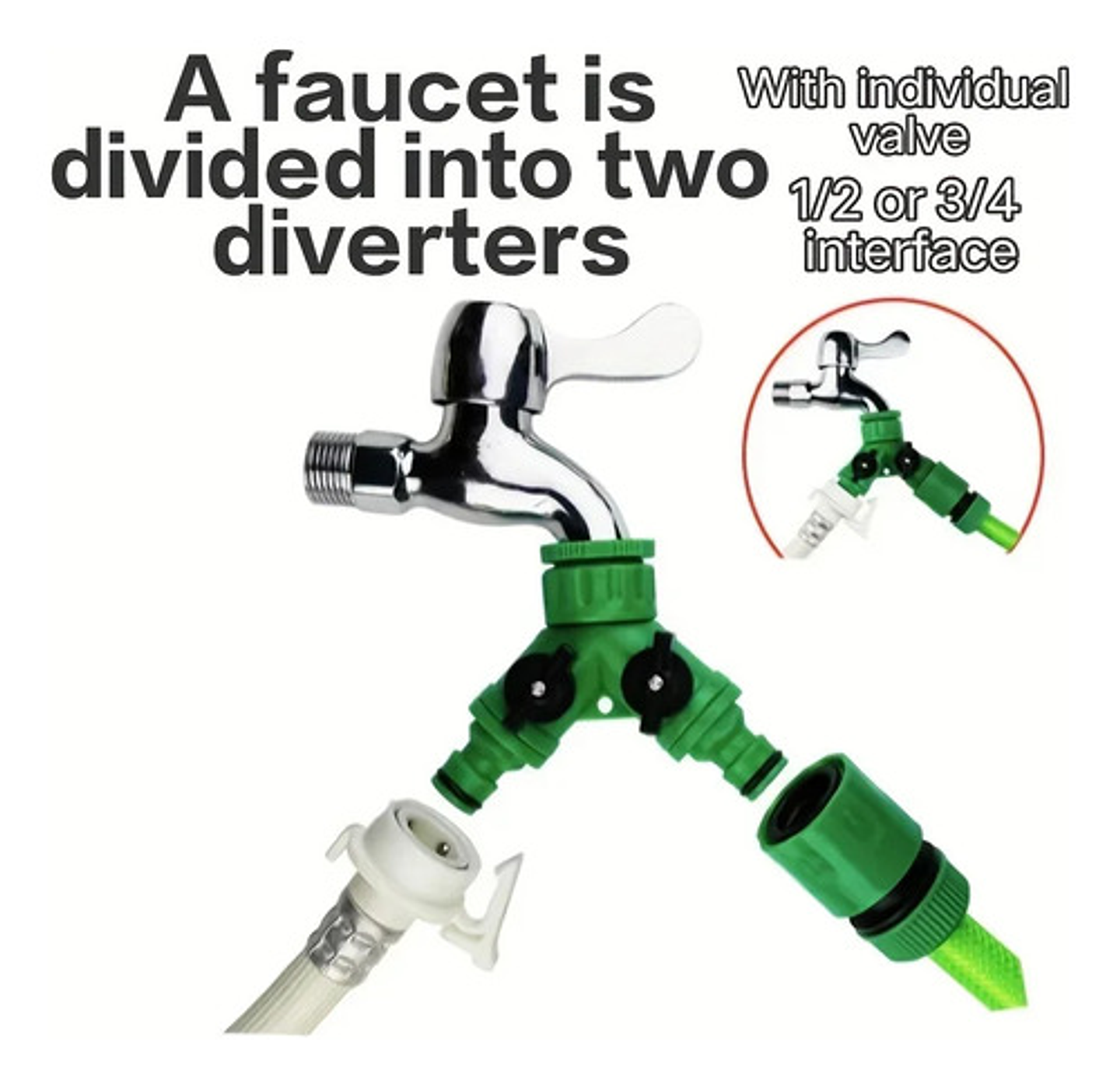 Conector Divisor De Manguera De Riego Doble Salida ½puLG  3